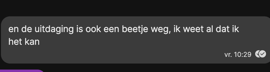 de uitdaging is een beetje weg