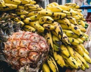 Cuban pineapples and bananas